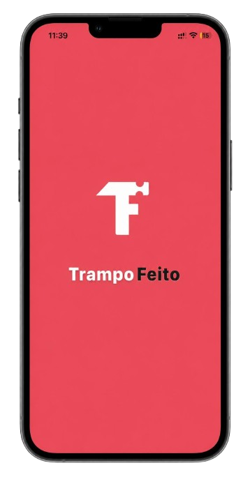 Splash screen do TrampoFeito com identidade visual do app